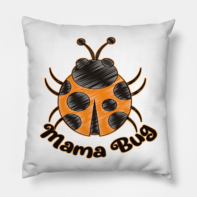 Cute Ladybug Beetle - Mama Bug Pillow by Animal Specials