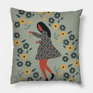 Woman Floral - Garden Botanical Pillow