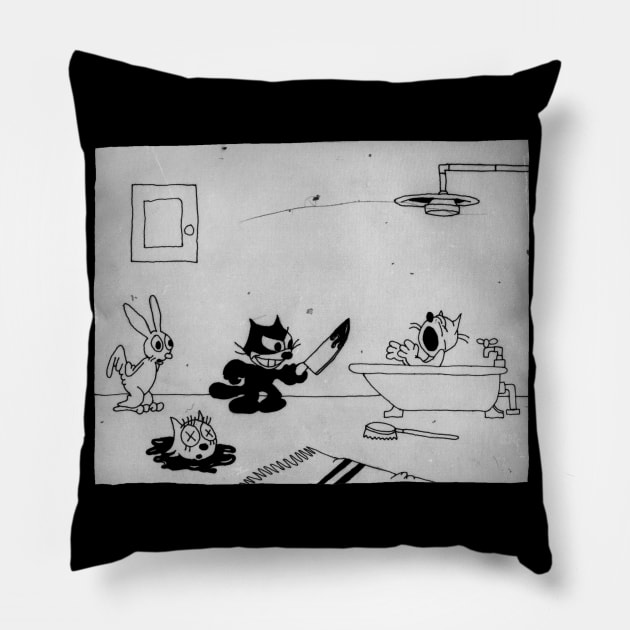 Vintage Horror Cartoon Pillow by Jim_Nauseum