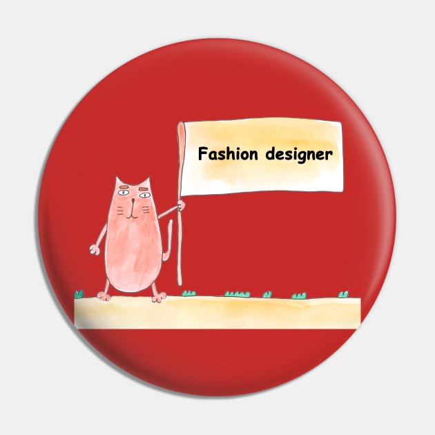 Fashion designer, profession, work, worker, professional, cat, humor, fun, job, text, inscription, humorous, watercolor, animal, character Pin by grafinya