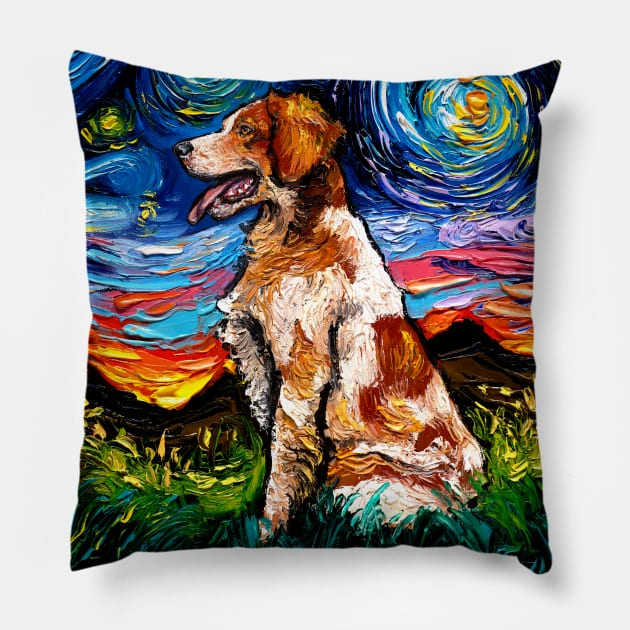 Brittany Spaniel Night Pillow by sagittariusgallery