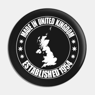 Made in United Kingdom, established 1954 Pin