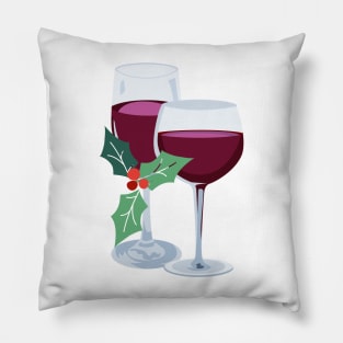 Wine and Holly Pillow