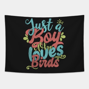 Just A Boy Who Loves Birds - Farmers Gift product Tapestry