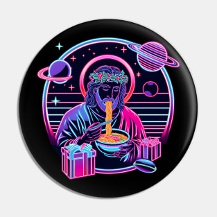 RAMEN JESUS OUTERSPACE RETRO 80'S NEON VIBE Pin