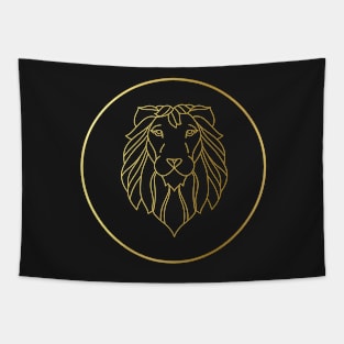 Leo Zodiac Art Gold Tapestry