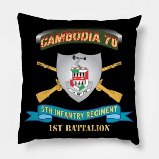 5th Infantry Regiment - DUI - 1st Battalion w Cambodia Tab w Br - Ribbon X 300 Pillow