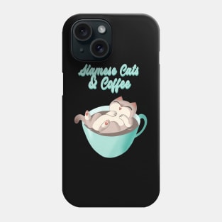 Siamese Cats and Coffee kawaii cute coffee mug Phone Case