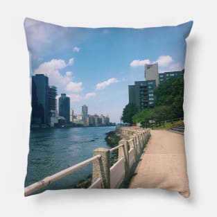 Roosevelt Island Summer Cityscape Pillow