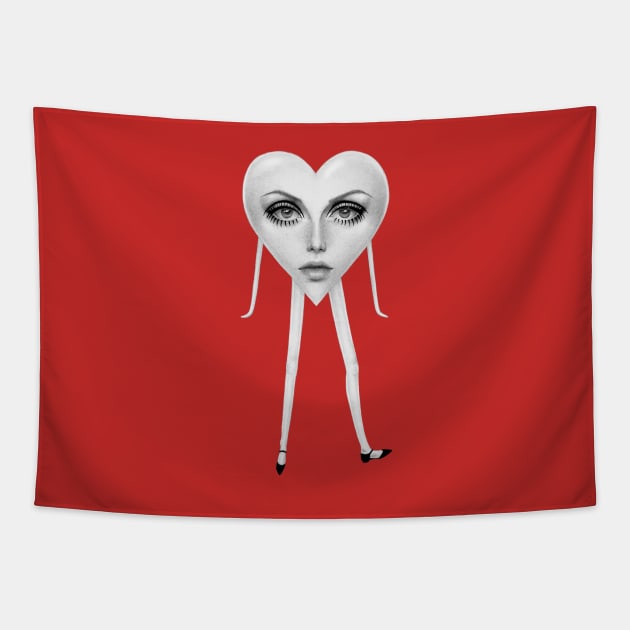 Twiggy Heart Tapestry by thelamehuman