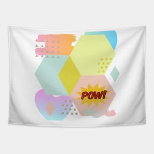 Pow! Abstract Geometric Shapes Tapestry