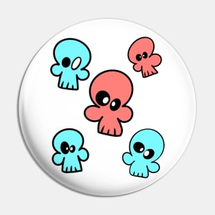 Skulls blue n pink Pin