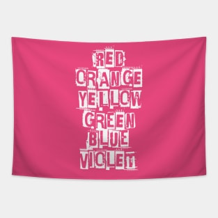 Text Rainbow LGBT Pride Flag Color Names Tapestry