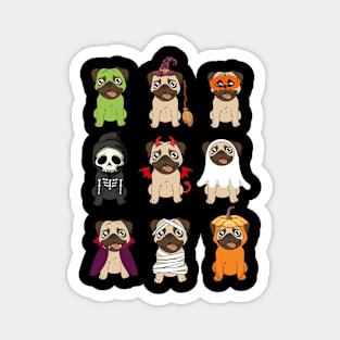 Pugs Halloween Funny Pugs Costume Magnet