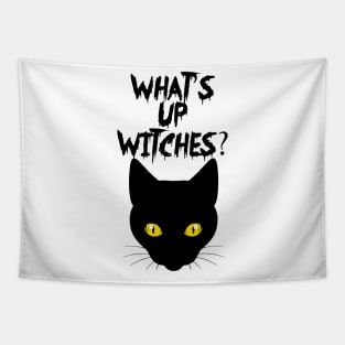 Halloween Funny Whats Up Witches Cat Kitten Tapestry