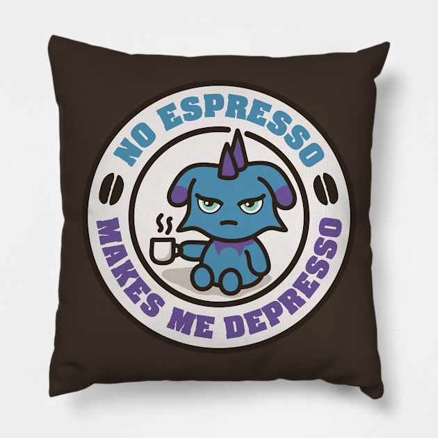 No Espresso Mood Pillow by TeeMagnet