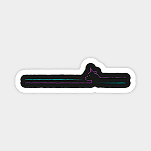 Line Doggo Pink Teal Magnet