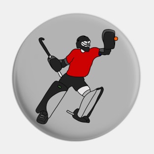 Field Hockey Goalie Red 3 Pin