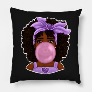 Purple Bubble Gum | Pretty Girl Art Design Pillow