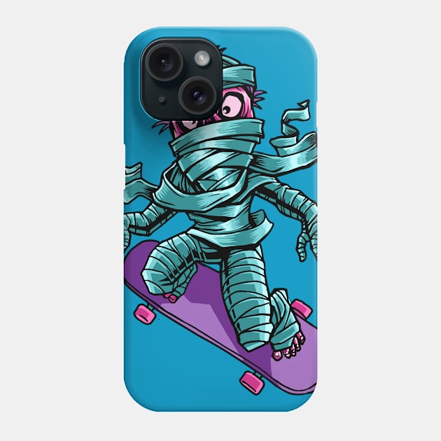 Halloween Skateboarding Mummy Phone Case by letnothingstopyou