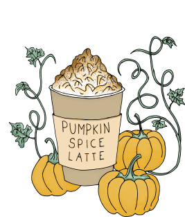 Pumpkin Spice Latte Drink Magnet