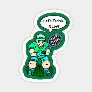 Let's tennis, Baby! green Magnet