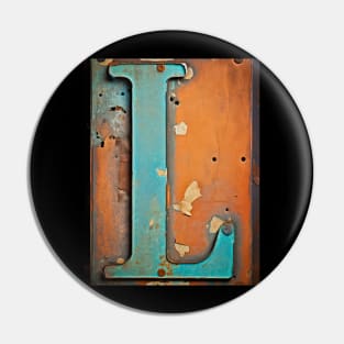 Rusty Letter L Antique Monogram Letter L Initial Alphabet Pin