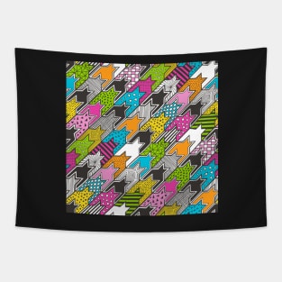 Houndstooth  Geometric Popart Doodle Tapestry