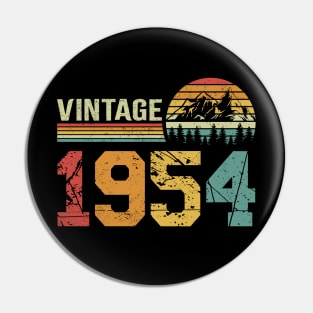 Vintage 1954 70th Retro Distressed Birthday Gift Pin