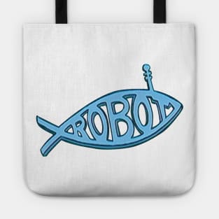 Robot Jesus fish Tote