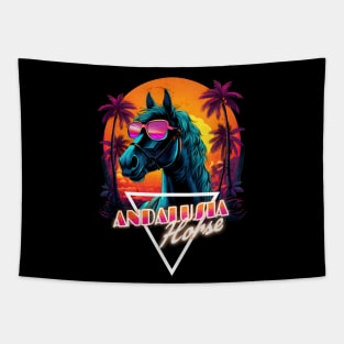 Retro Wave Andalusia Horse Vibes Tapestry