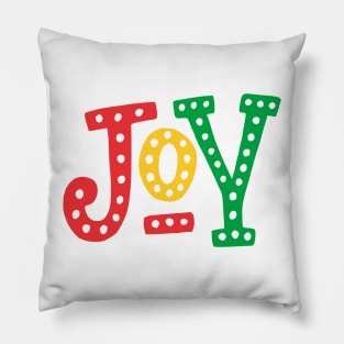 Christmas Joy in Red Yellow and Green Pillow