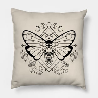 Cottagecore Moth Moon Phases Pillow