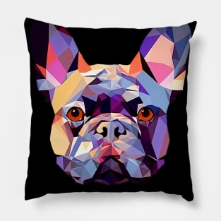 Geometric French Bulldog No. 2: Dark (on a no fill background) Pillow