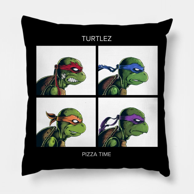 Turtlez - Pizza Time Pillow by thecalgee