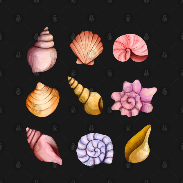 watercolor sea shells by viovi