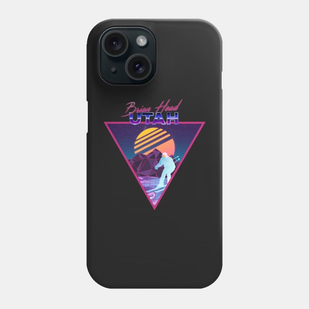 Retro Vaporwave Ski Mountain | Brian Head Utah | Shirts, Stickers, and More! Phone Case by KlehmInTime