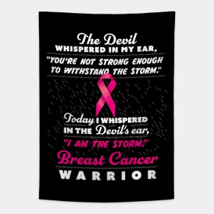 The Devil whispered - Women Breast Cancer Warriors Tapestry