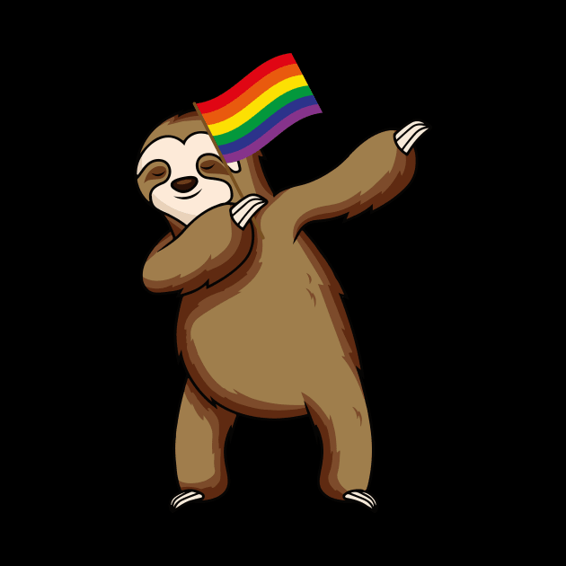 Sloth Dabbing Gay Lesbian Resis LGBT Flag by kateeleone97023