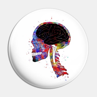 Skull and brain Pin