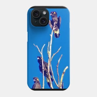 Yellow Tail Black Cockatoos on a Tree! Phone Case