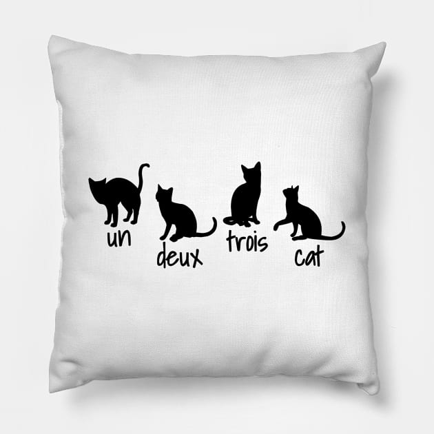 Un Deux Trois Cat Pillow by LunaMay