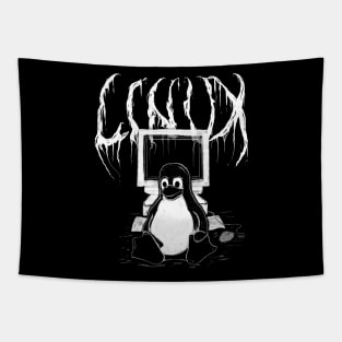 Metal Tux Tapestry