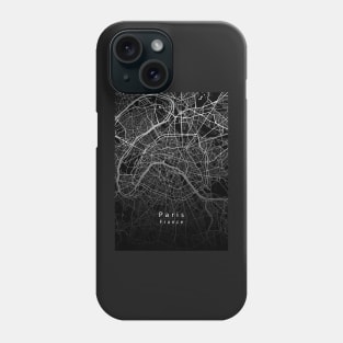 Paris France City Map dark Phone Case