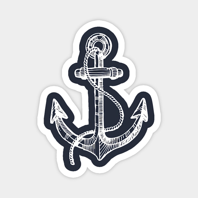 Anchor pattern Magnet by BlueInkStudio