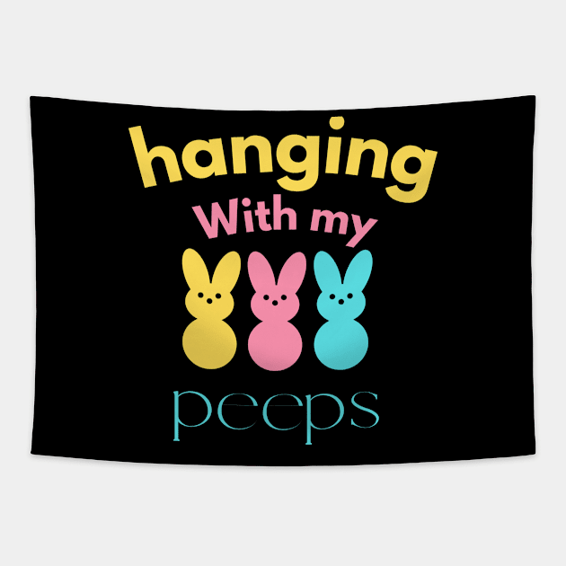 Hanging With My Peeps Easter Chicks Tapestry by Aldrvnd