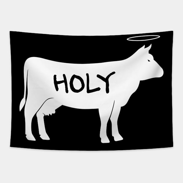 Holy Cow | Funny Cattle Farmer Design Tapestry by Wizardmode