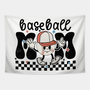 retro baseball mom Tapestry