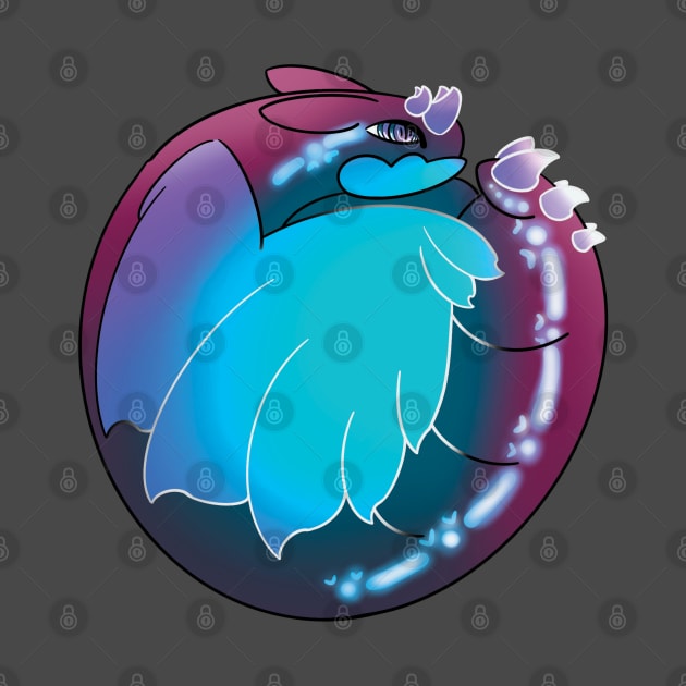 Curled Dragon Blue Raspberry :: Dragons and Dinosaurs by Platinumfrog
