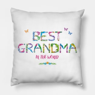 Best Grandma in the world - tropical wordart Pillow